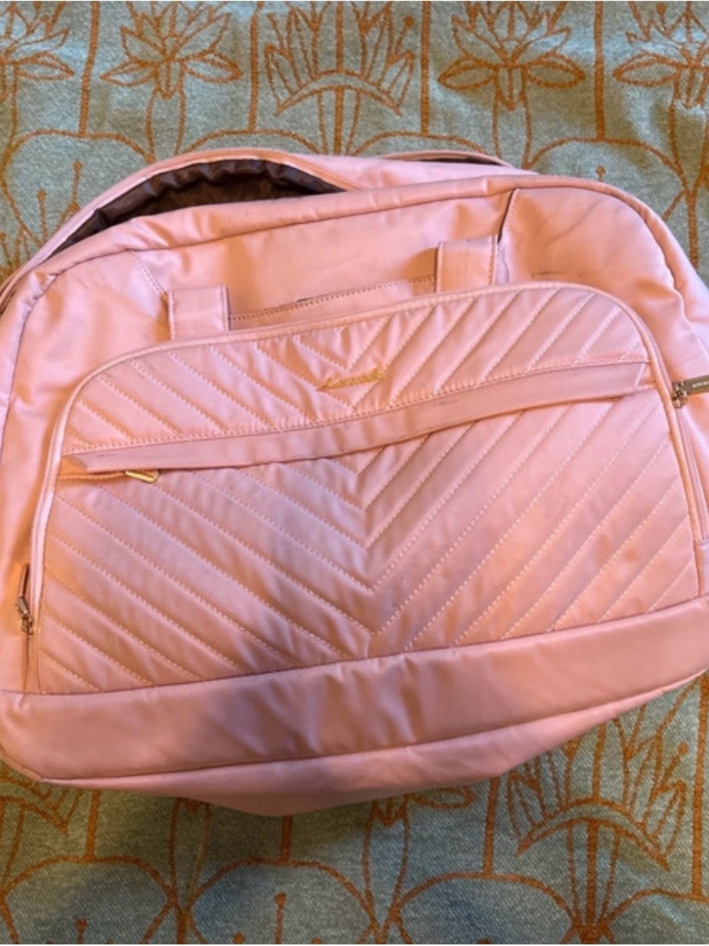 Quilted Pink Travel Tote Bag - Unbranded